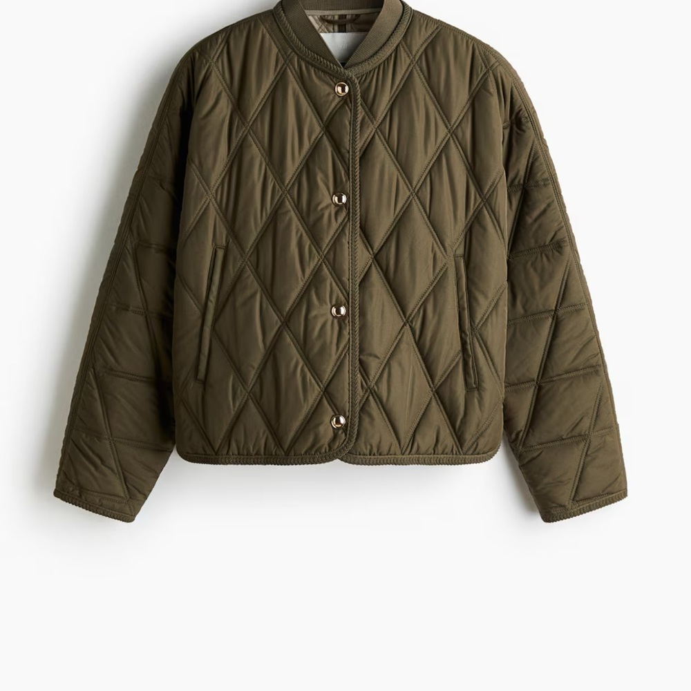 H&M Olive Green Quilted Puffer Jacket
